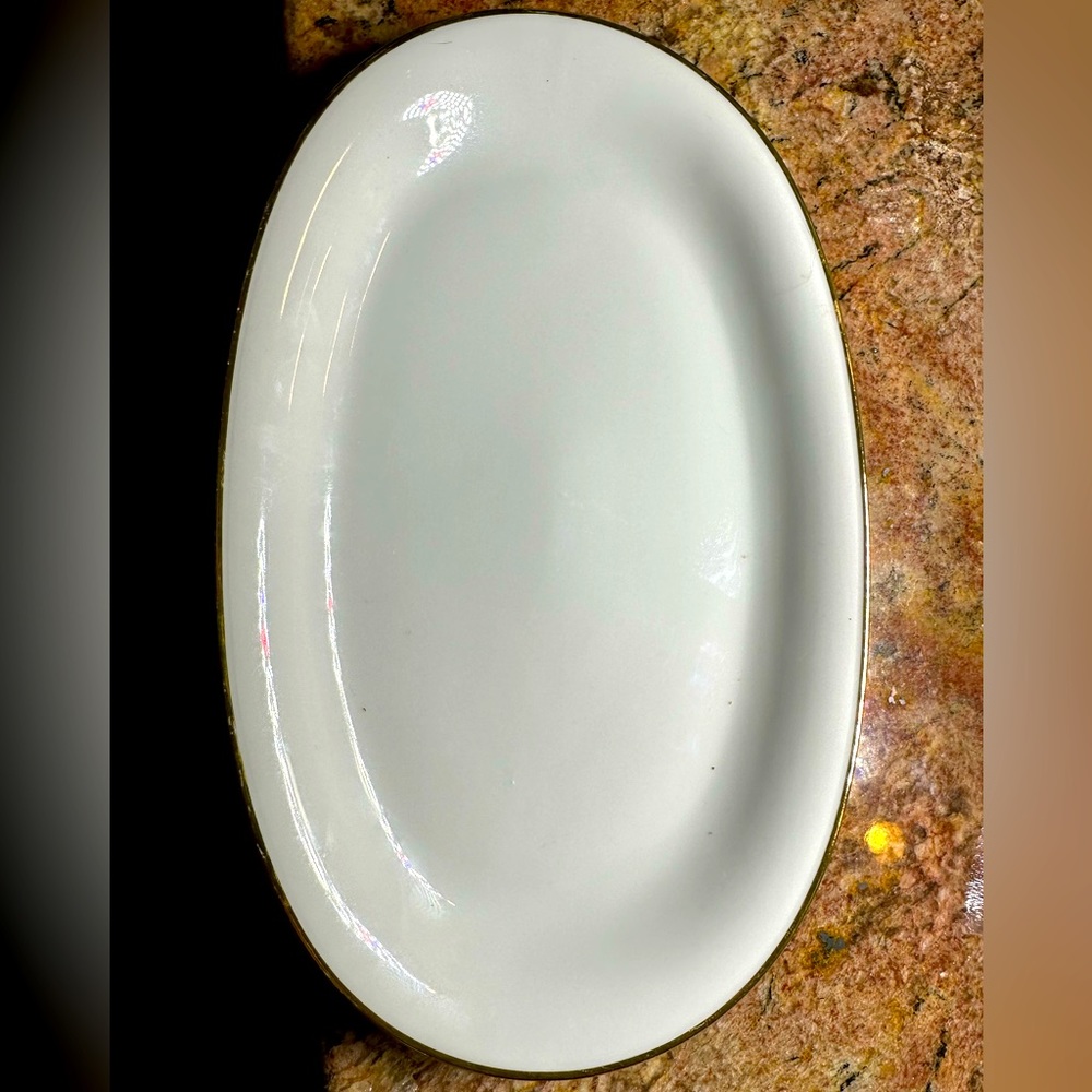 Winterling Bavaria Oval White Gold Trim Serving Fish Platter Plate excellent